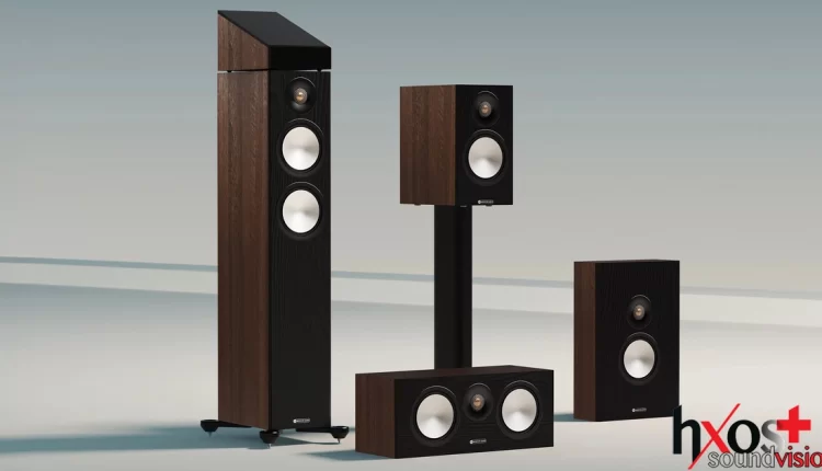 Ηχεία Monitor Audio Bronze 7G σε satin walnut φινίρισμα, με C-CAM drivers και σύγχρονη αισθητική, ιδανικά για στερεοφωνικά και AV συστήματα.